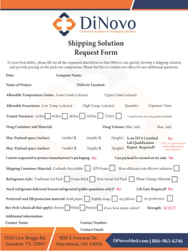 DiNovo Shipping Solution Request Form
